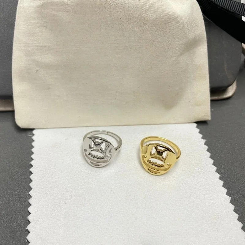 خاتم ساحر من الفضة الإسترليني S925 مجوف من Little Saturn Vivie للسيدات مجوهرات أنيقة ومتعددة الاستخدامات للاستخدام اليومي