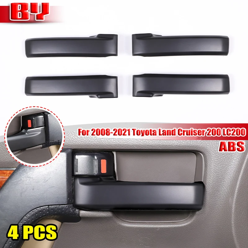 For 2008-2021 Toyota Land Cruiser 200 LC200 ABS carbon fiber Car Interior Door Handle Cover Decoration Stickers Accessories