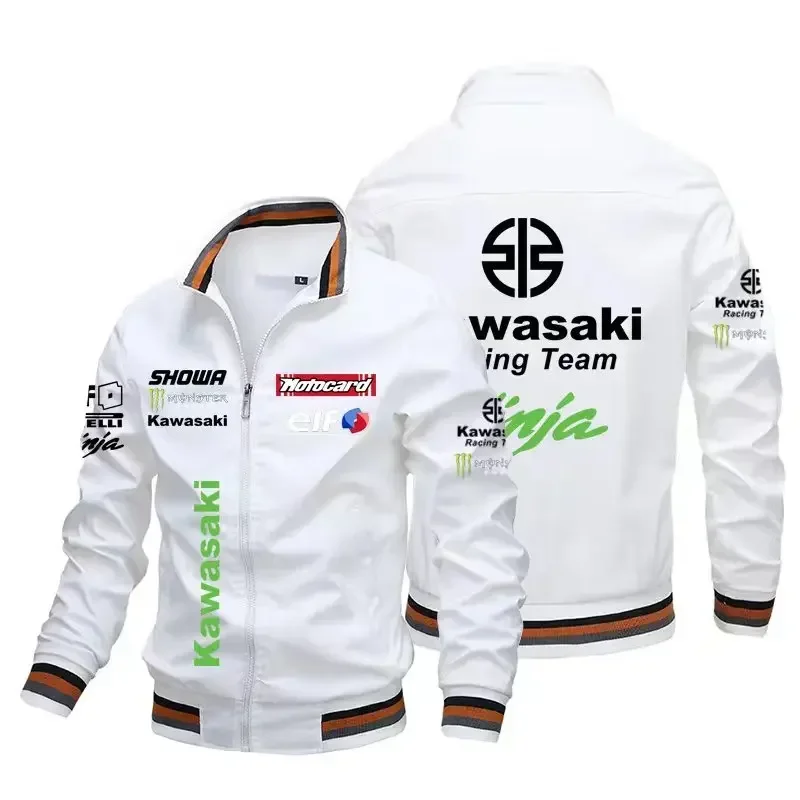 Men\'s Motorcycle Jacket Kawasaki Car Logo Print Jacket Customized Coats Racing Suit Kawasaki Biker Jacket Clothing Male S-5XL