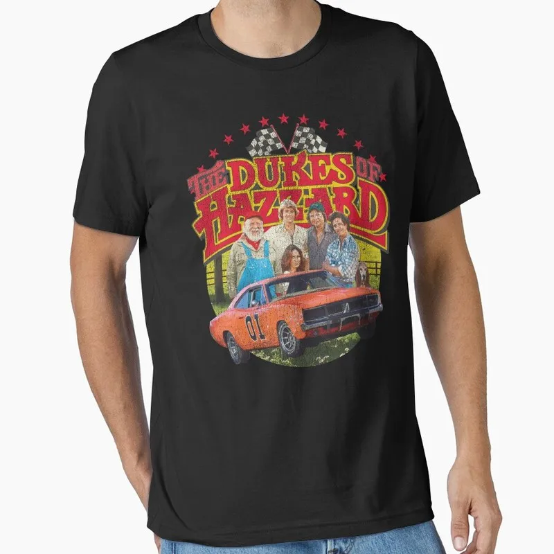Retro Dukes of Hazzard Vintage Hazzard County Racing Graphic T-Shirt General Lee 01 Muscle Car Tee Classic 80s TV Fan Gift Tops