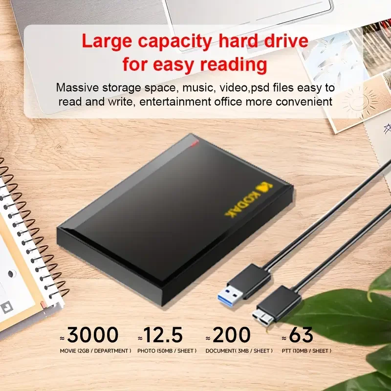 Kodak P190 Portable External Hard Drive 5Gbps 500GB 1T Lightweight