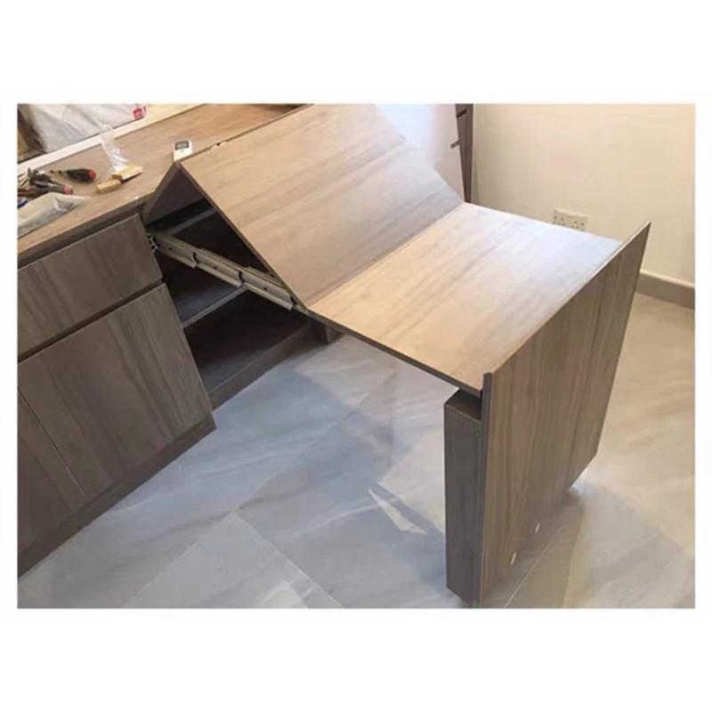 

Cheap5/6 Hidden Folding Table Rails Aluminum Telescopic Cabinets Dining Slide Rails Flat Push Folding Table Hardware Ac