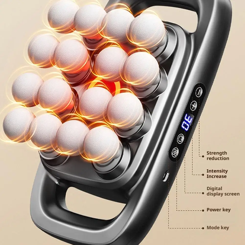 Variable Frequency Lcd Screen Effectively Relieving Muscle Soreness Multi-Head Fascia Gun Multi-Level Adjustment Multi-Speed