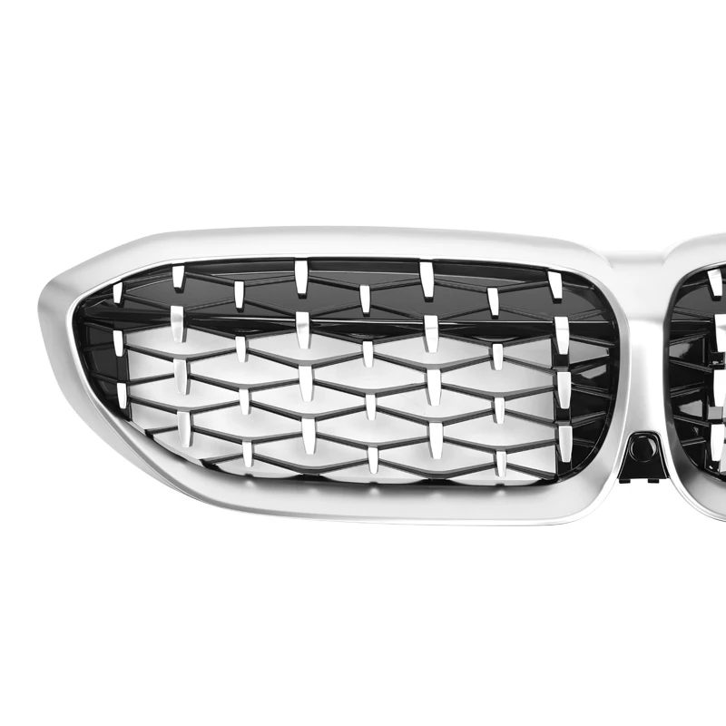 New Diamond Meteor Grill for BMW G20 Grille 3 Series 320 325 2019 2020 Front Bumper Grille Glossy Black & Chrome Kidney Grille