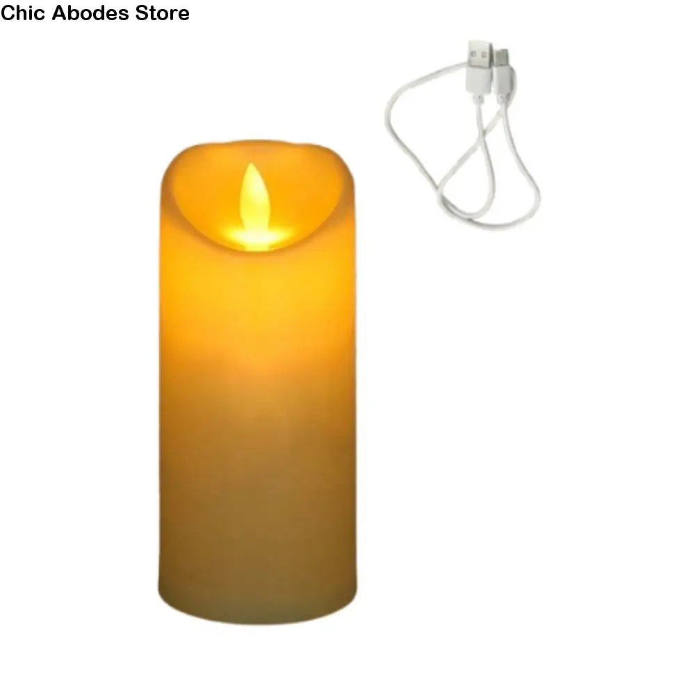 Candele elettroniche creative Candele luminose calde decorative ricaricabili tramite USB Candele simulate senza fiamma impermeabili