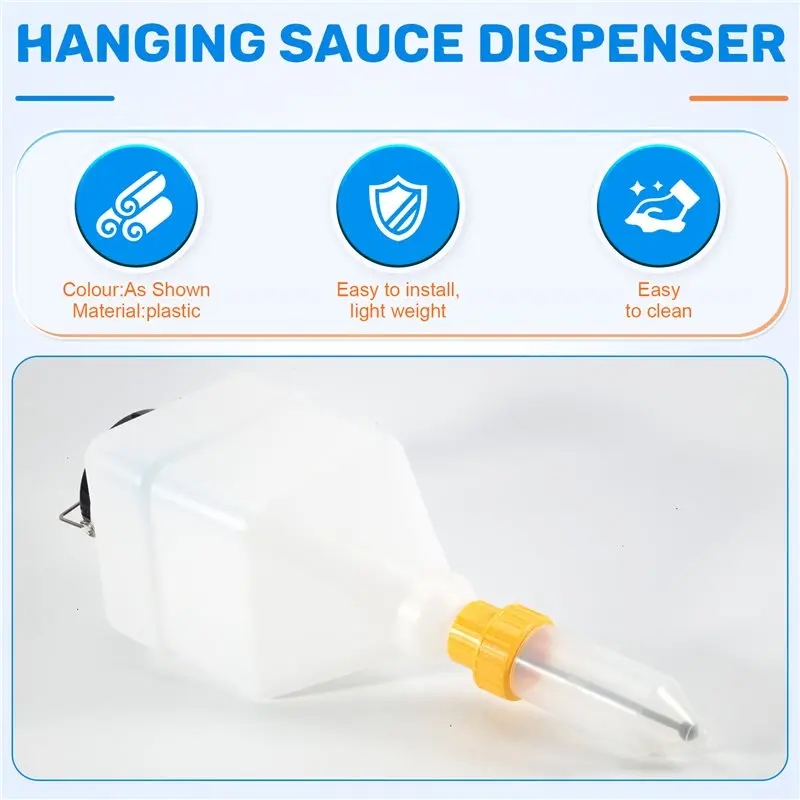 AB47-5.5L Sauce Bottle Squeeze Bottle Hanging Sauce Dispenser Large Diameter Sauce Squeeze Bottle Hanging Sauce Dispenser