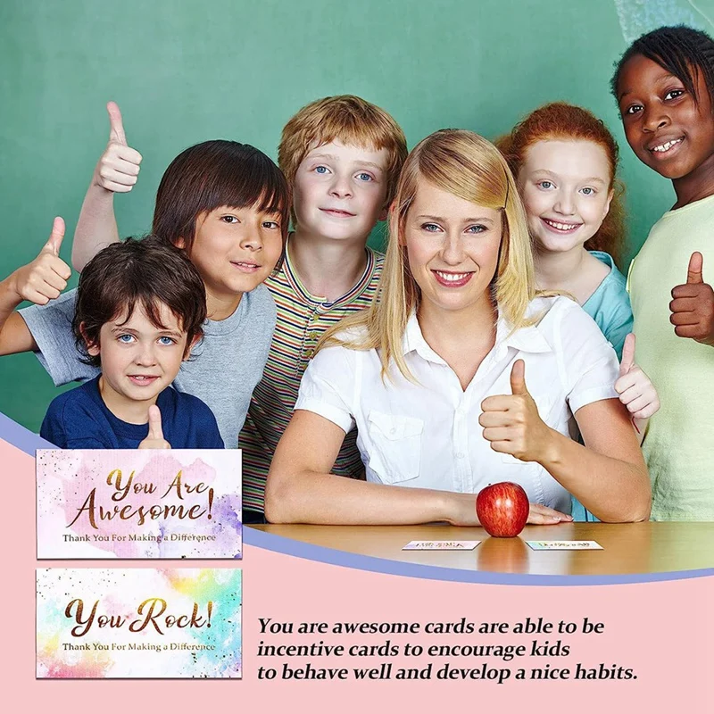 200PCS You Are Awesome Cards Colorful Thank You Thank You Note Card Greeting Card For Making A Difference Card