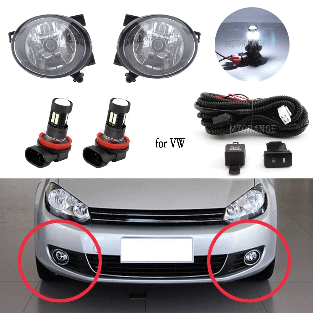 

Fog Lights for VW Jetta 6 MK6 Golf 6 LED Fog Light for Caddy Touran Tiguan Headlight Fog Lamp Cover Grill car accessories