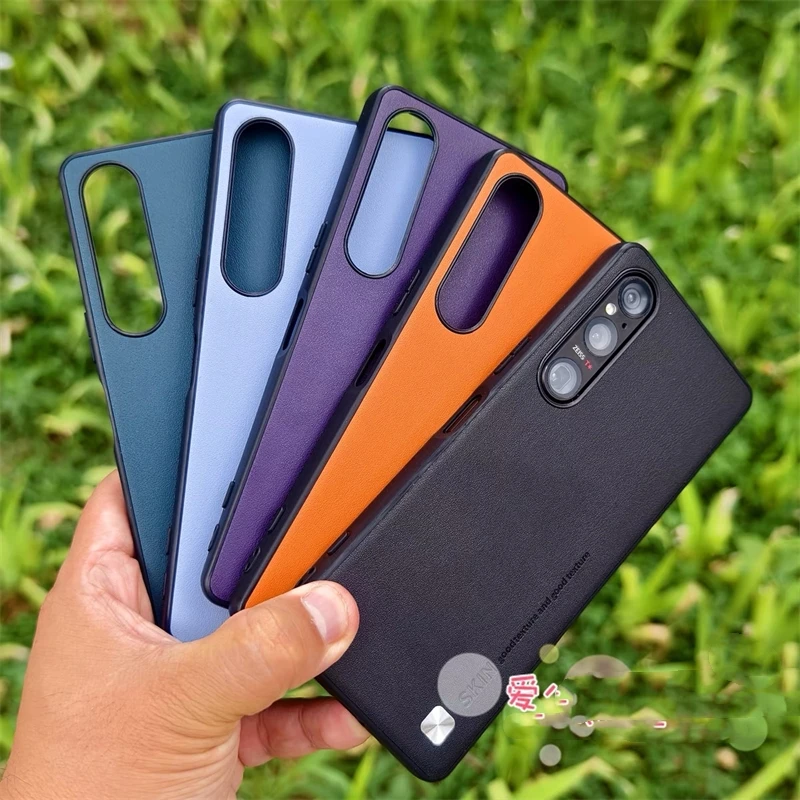 Capa para sony xperia 1 v 5 10 iv 1 iii luxo silicone couro proteção telefone capa traseira para xperia 1iv 5v 10v elegante pára-choques