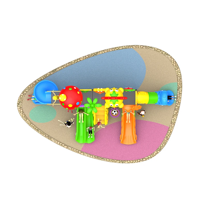 معدات ملعب الألعاب الخارجية الملونة والمخصصة مع شريحة لرياض الأطفال2026 #4