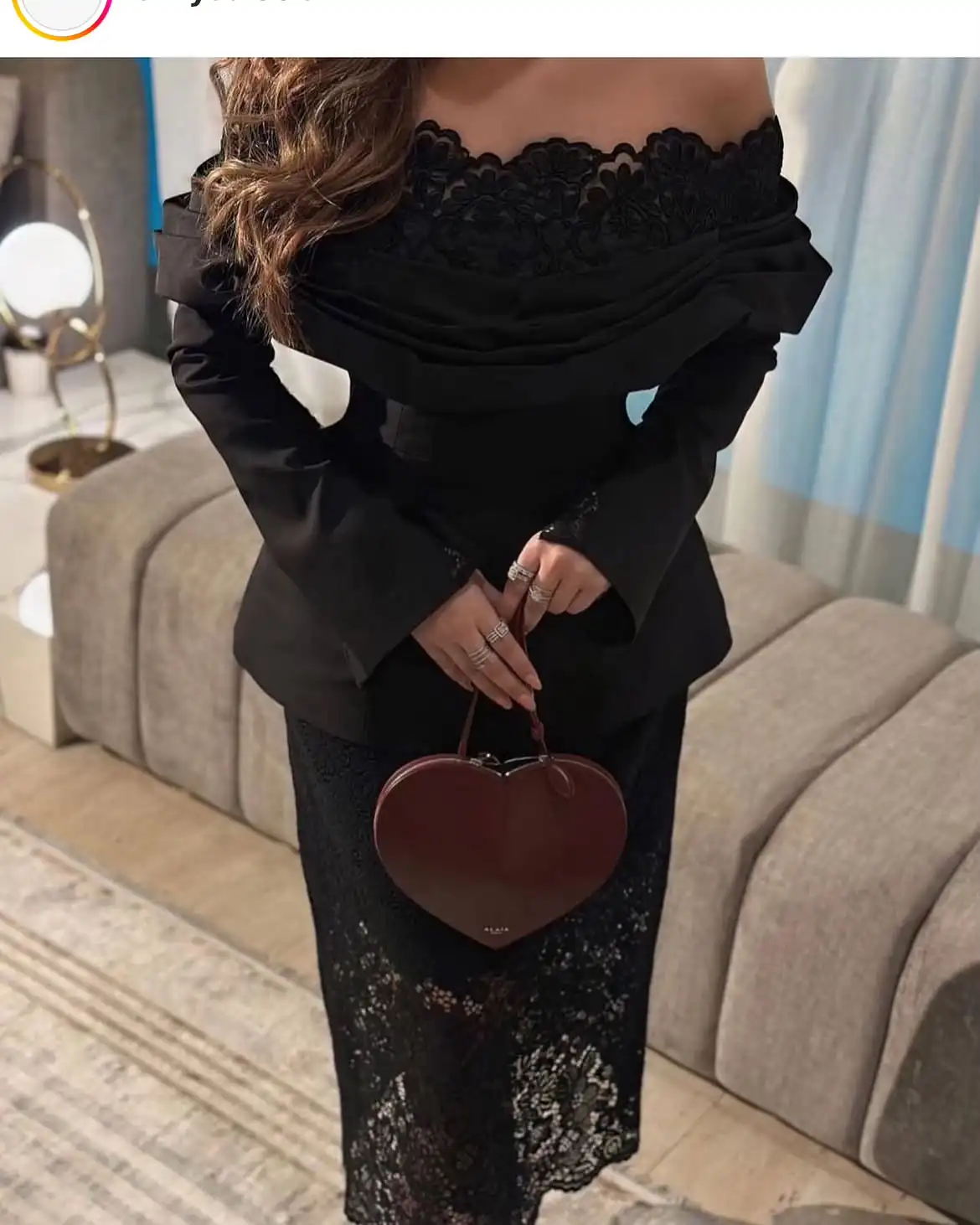Customized Classic Boat Neck Off the Shoulder Jersey Long Sleeves Evening Dress Graceful Lace Pleats Black Vestido De Festa image 2