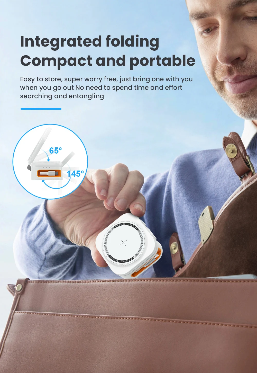 3-in-1 Magnetischer Faltbarer Reise-Schnell-Ladeständer für Magsafe iPhone 16 15 14 13 12 Pro Apple Watch 2-9 SE Airpods Pro – Detail 3