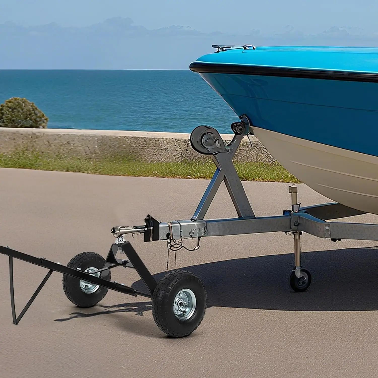 275 كجم مقطورة اللسان دوللي مع قبضة اليد وكرة التوصيل 1-7/8 في وصلة الكرة الصلب محرك القارب لتحريك قارب السيارة Rvs