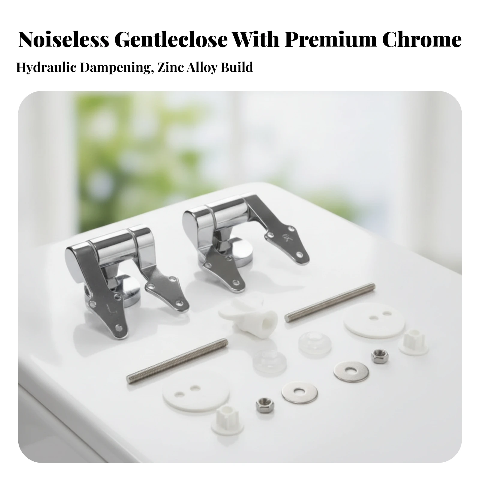 Toilet Seat Hinge Set Corrosion Resistant Toilet Hinges with Soft-Close Function Hardware Long Lasting Easy to Clean