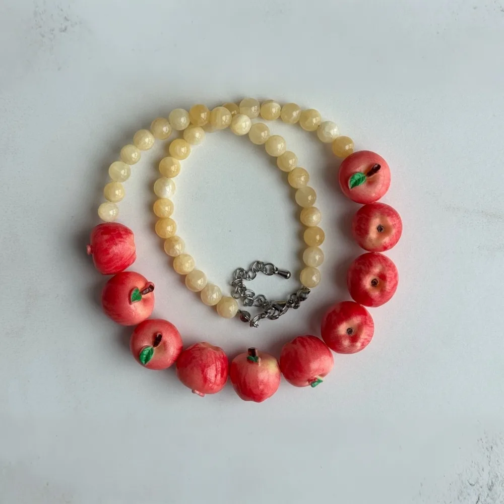 Simple Layered Beads Fruit Necklace Stackable Blueberries Multi Layer Choker Vintage Retro Fruits Bracelet Gift