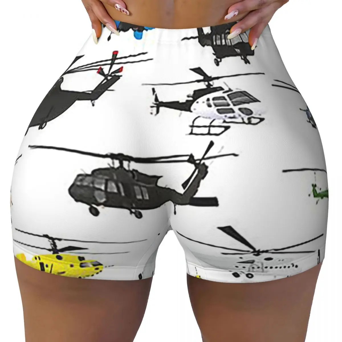 맞춤형 멀티 헬리콥터 요가 반바지 여성용 체육관 운동 러닝 운동복 배구 바이커 반바지