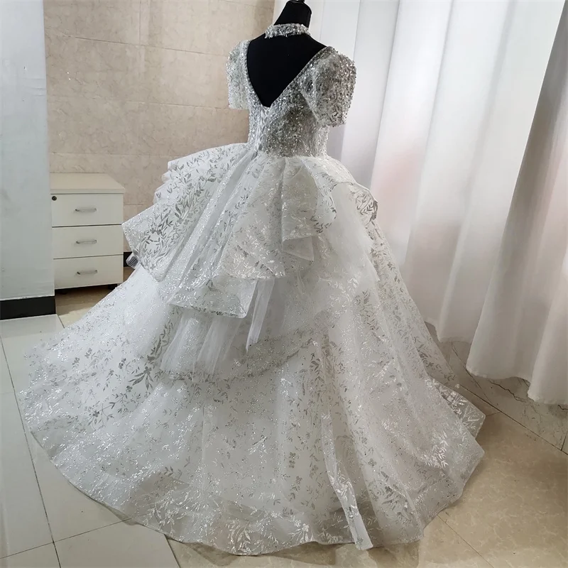 Robe de Mariée de Luxe et Élégante, Tenue de Bal, Classique, Palais Royal, Col Carré, Manches Courtes Bouffantes, GB051, 2024