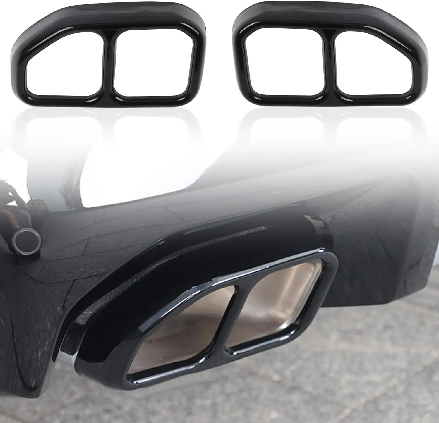 

For BMW X3 G01 X4 G02 2018 - 2022 Stainless Steel Glossy Black Car Tail Exhaust Pipe Outlet Muffler Pipe Cover Trim Accessories