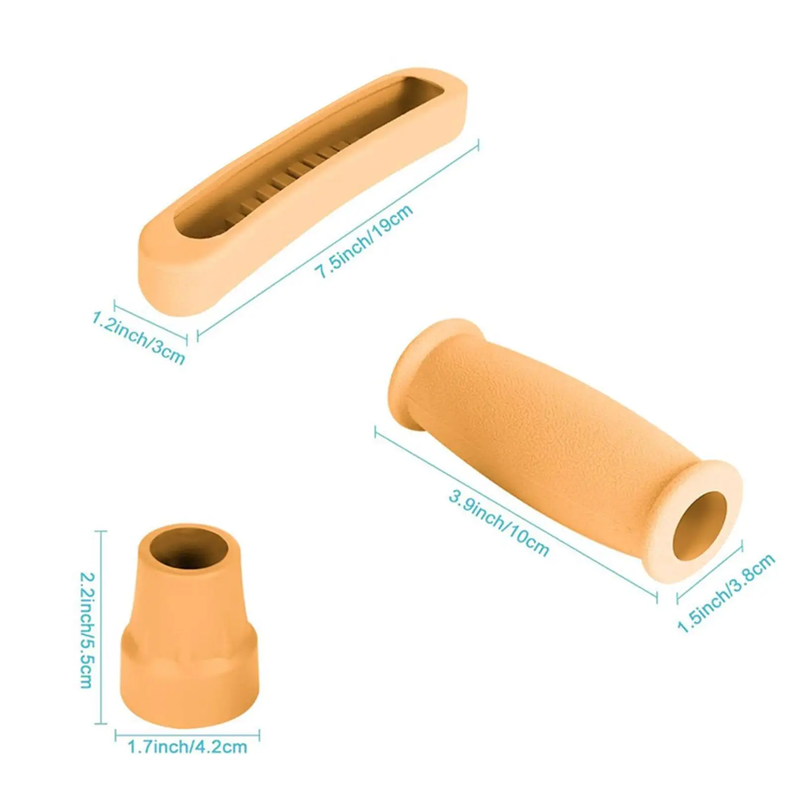 Hand Grip Crutches Pad Rubber Forearm Handle Covers Padded Non-slip Cushion Medical Accessories for Armrest Crutches