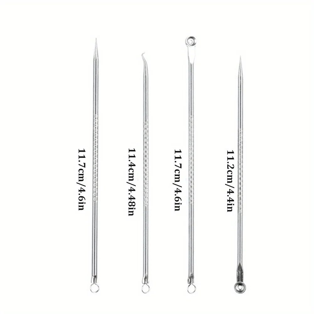 4pcs Acne Needle Blackhead Remover Comedones Extractor Acne Removal Kit for Blemish Whitehead Popping for Nose Face Tools