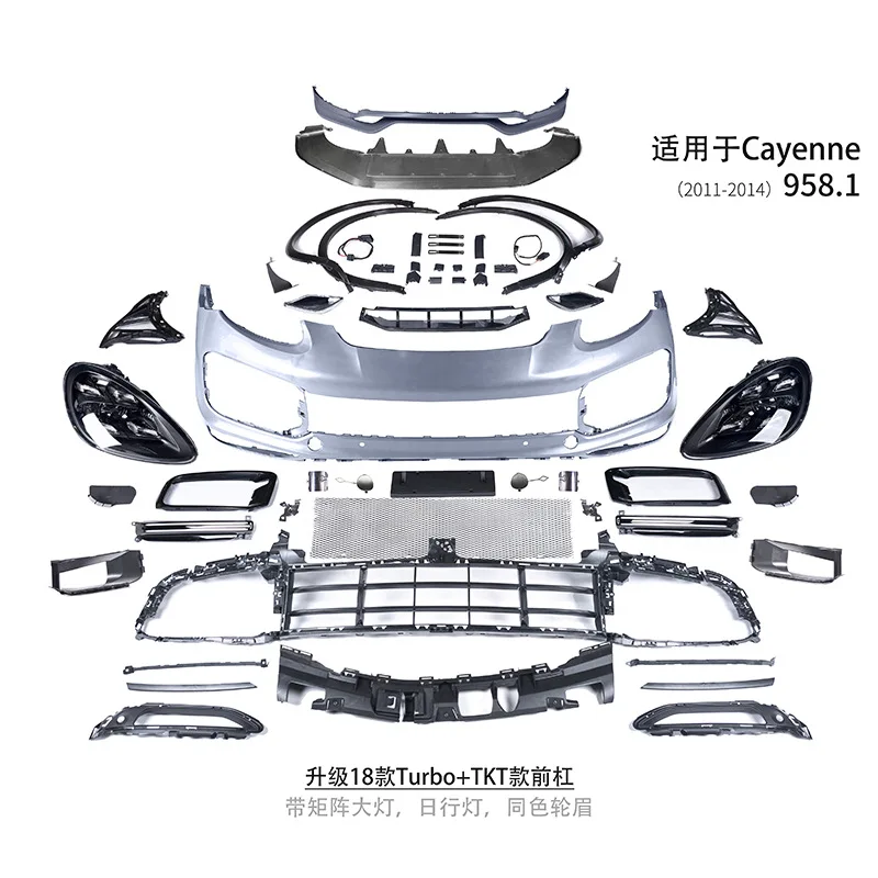 Applicable To 11-14 Porsche Cayenne 958.1 Old And New Upgraded 9Y0.1 Turbo Front And Rear Bar Surround Kit