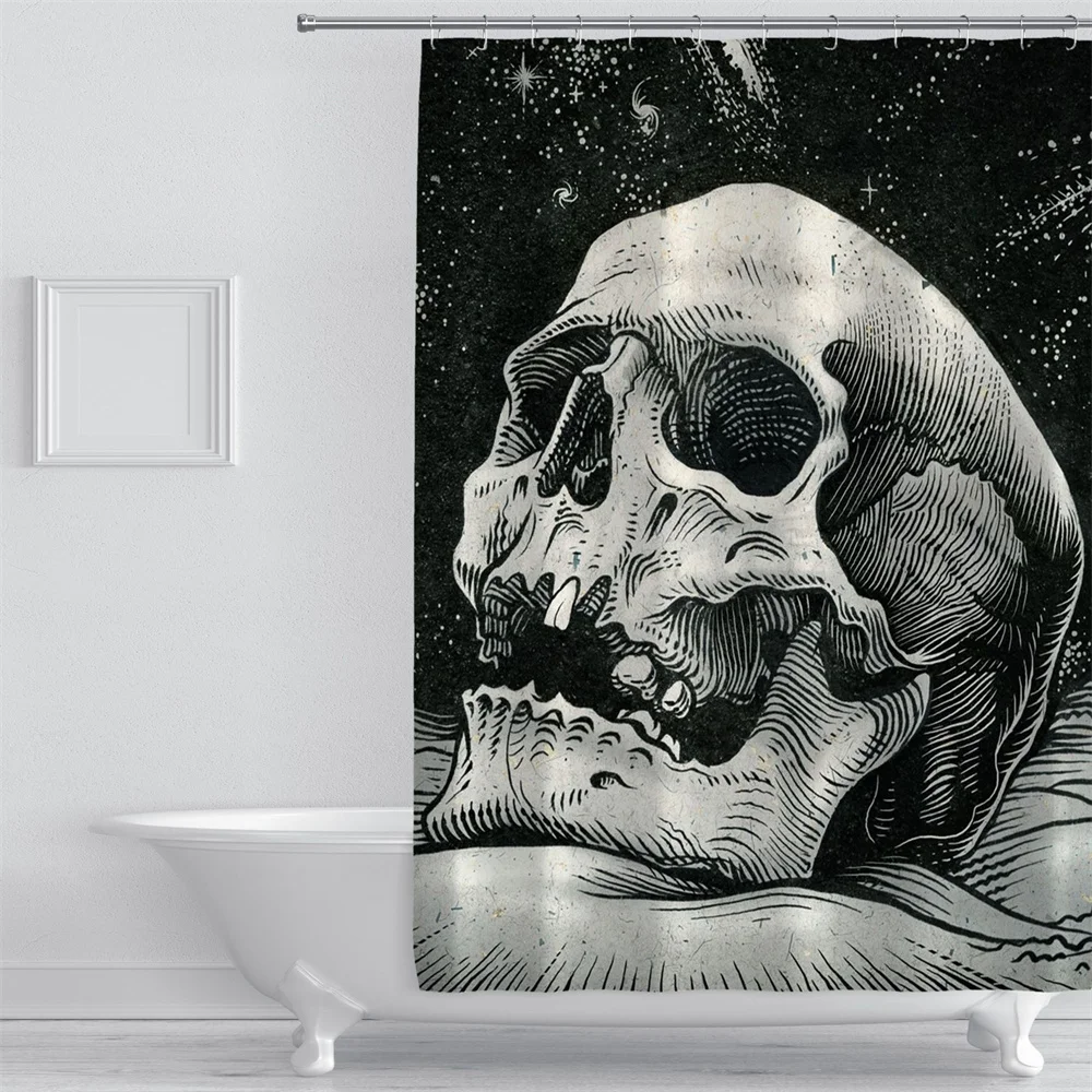 

Black Hole Halloween Bathroom Curtain Reaper Shower Curtain Bathroom Partition Waterproof Polyester Shower Curtain with Hooks