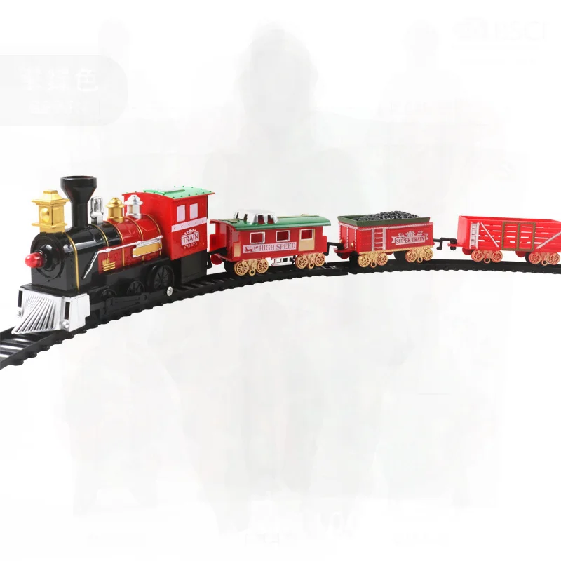 Electric Railway Car Toy for Kids Mini Simulation Train with Music & Light Features Hand-eye Coordination Development for