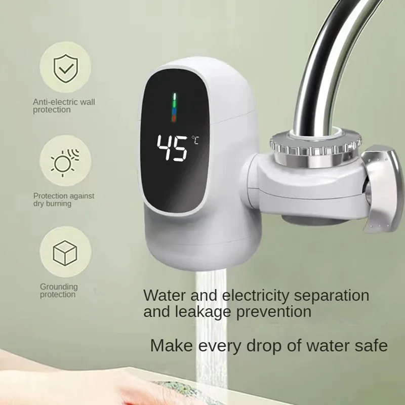 

3000W Instant Hot Water Heater Faucet Digital Display Heating Tap Water Heater Bathroom Faucet