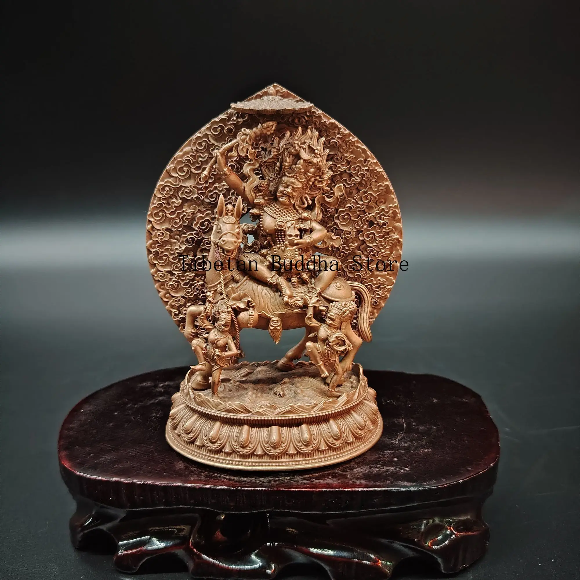 Copper Tibetan Tantra auspicious Tianmu statue ornament home office living room Buddhist hall offering supplies car carry-on