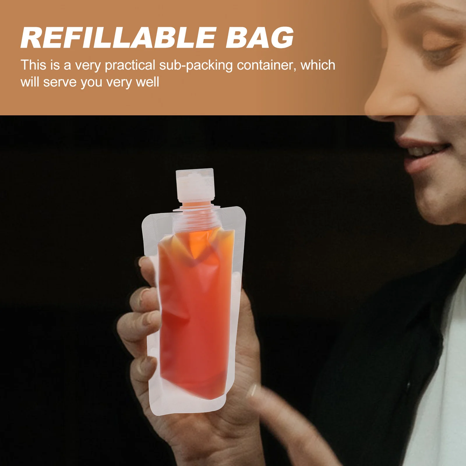 

12Pcs Lotion Pouch Nozzle Stand-Up Storage Leakproof Portable Squeezable Travel Bag White Lotion Pouch