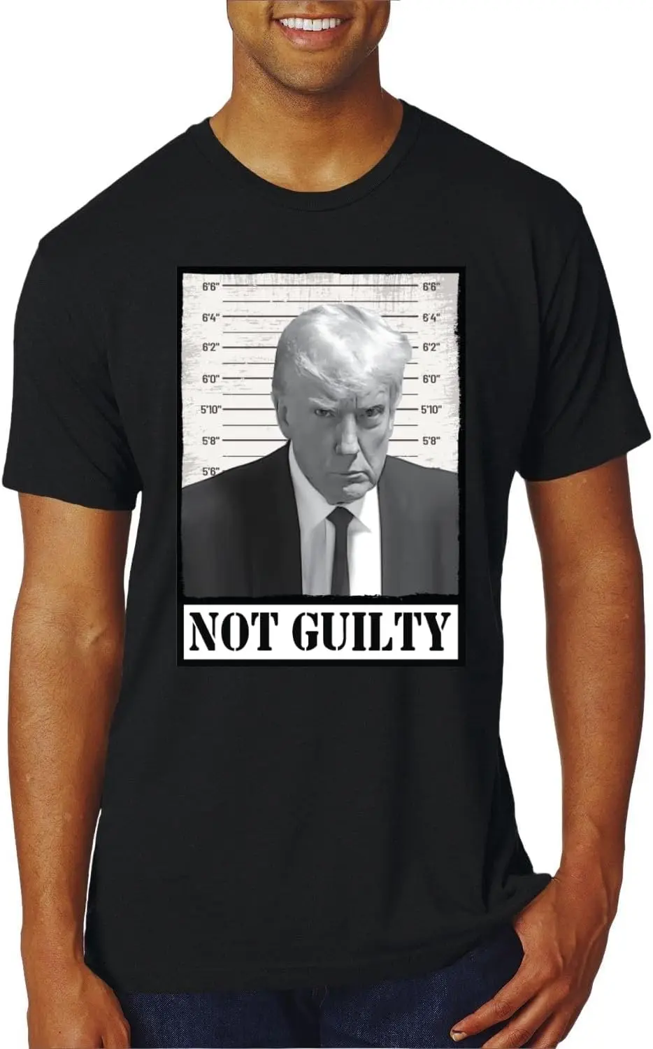 Take America Back Trump 2024 Not Guilty Mugshot Political Mens Premium Tri Blend T-Shirt