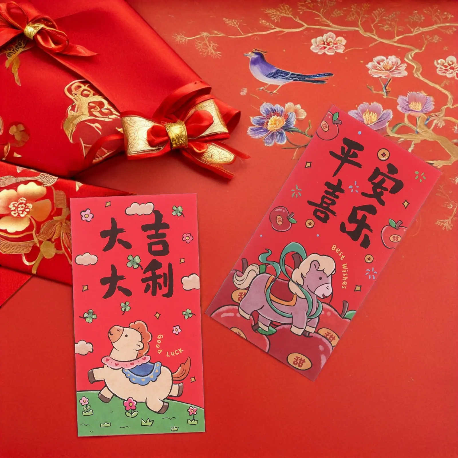 36Pcs 2026 Horse Year Red Envelopes Chinese New Year Lucky Money Pocket Spring Festival Packets Red Chinese Envelopes