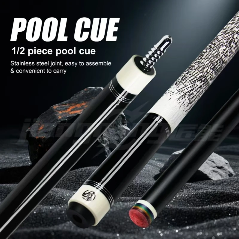 

1/2 Piece Pool Cue Stainless Steel Joint Fiberglass Carbon Fiber Composite Non-Slip Grip 10/11.5/13mm Tip Size Available