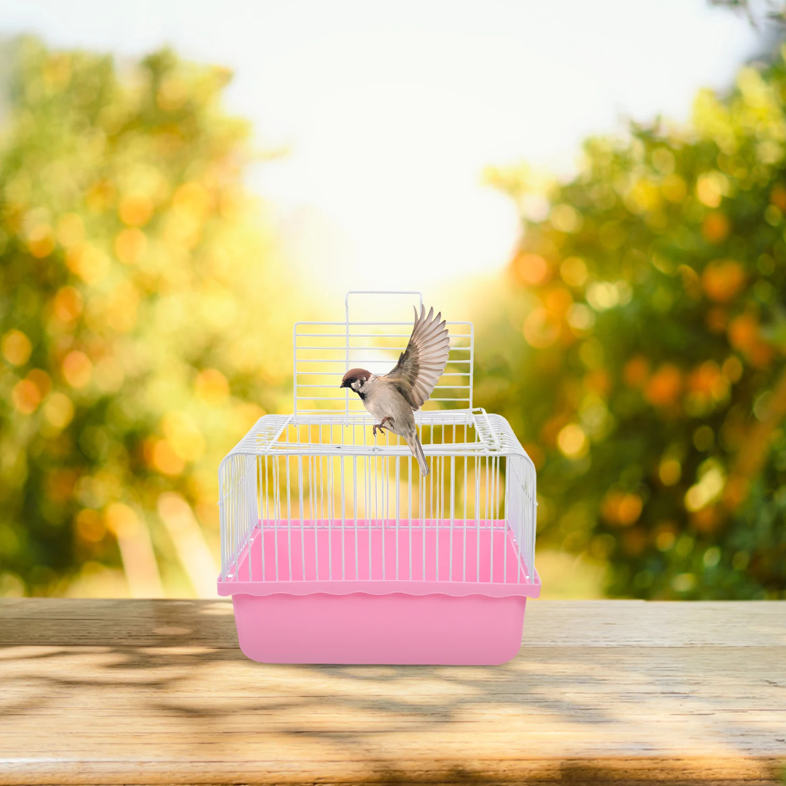 

Portable Bird Cage ABS Material Travel Carrier Finches Canaries Lovebird Hamster Mice Small Animals Pet Storage Case