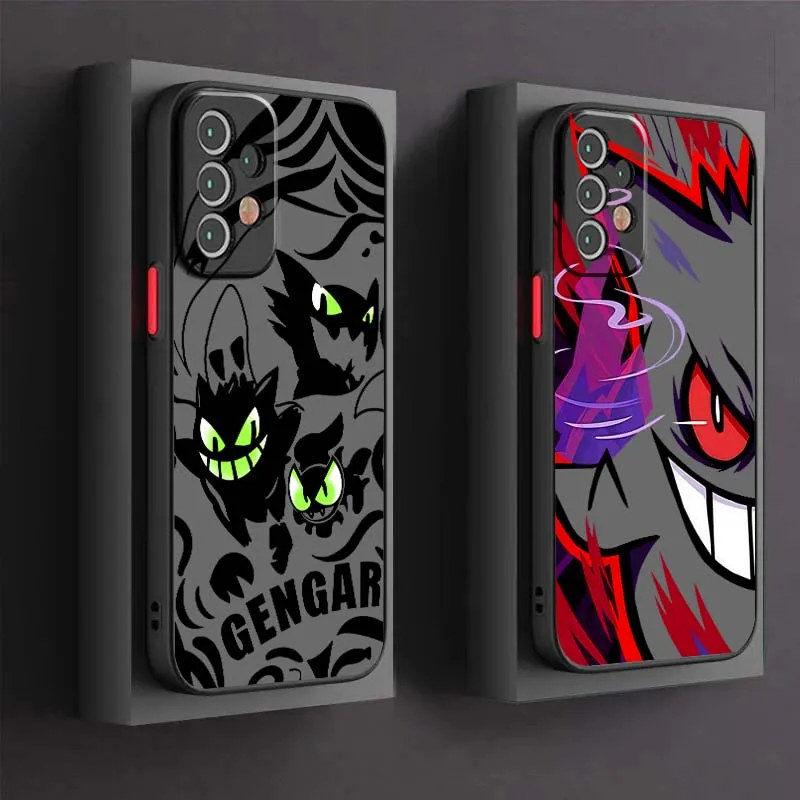 

P-Pokemons Gengguis Anime Phone Case For Samsung A73 A72 A71 A55 A54 A53 A52 A51 A35 A25 A15 A14 5G Frosted Translucent