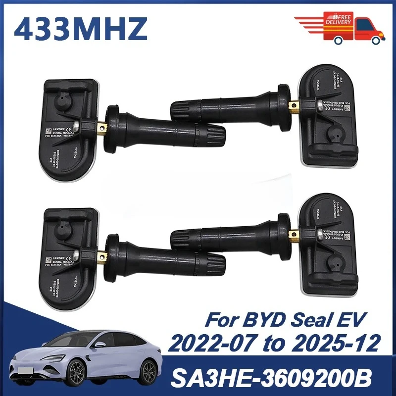 

1/4PIECES SA3HE-3609200B TPMS Sensor Tire Pressure Sensor For BYD Seal EV 2022-2025 433MHZ