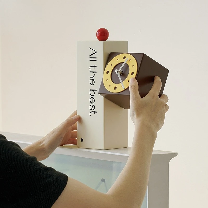 Living room, bedroom, rotatable clock, entrance, high-end office desktop ornament, both clock and ornament