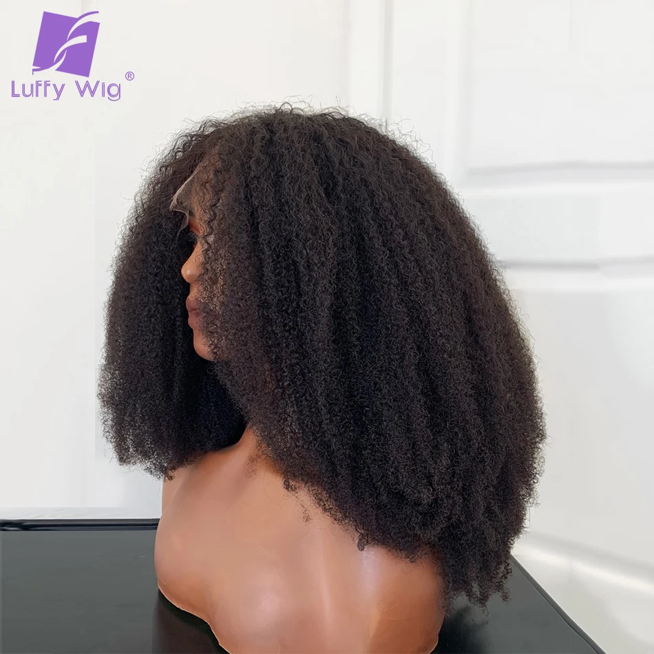 

200Density Kinky Curly 13x6 HD Lace Frontal Wig Human Hair Glueless Sassy Curly 13x6 Lace Front Pre Plucked Wigs For Women