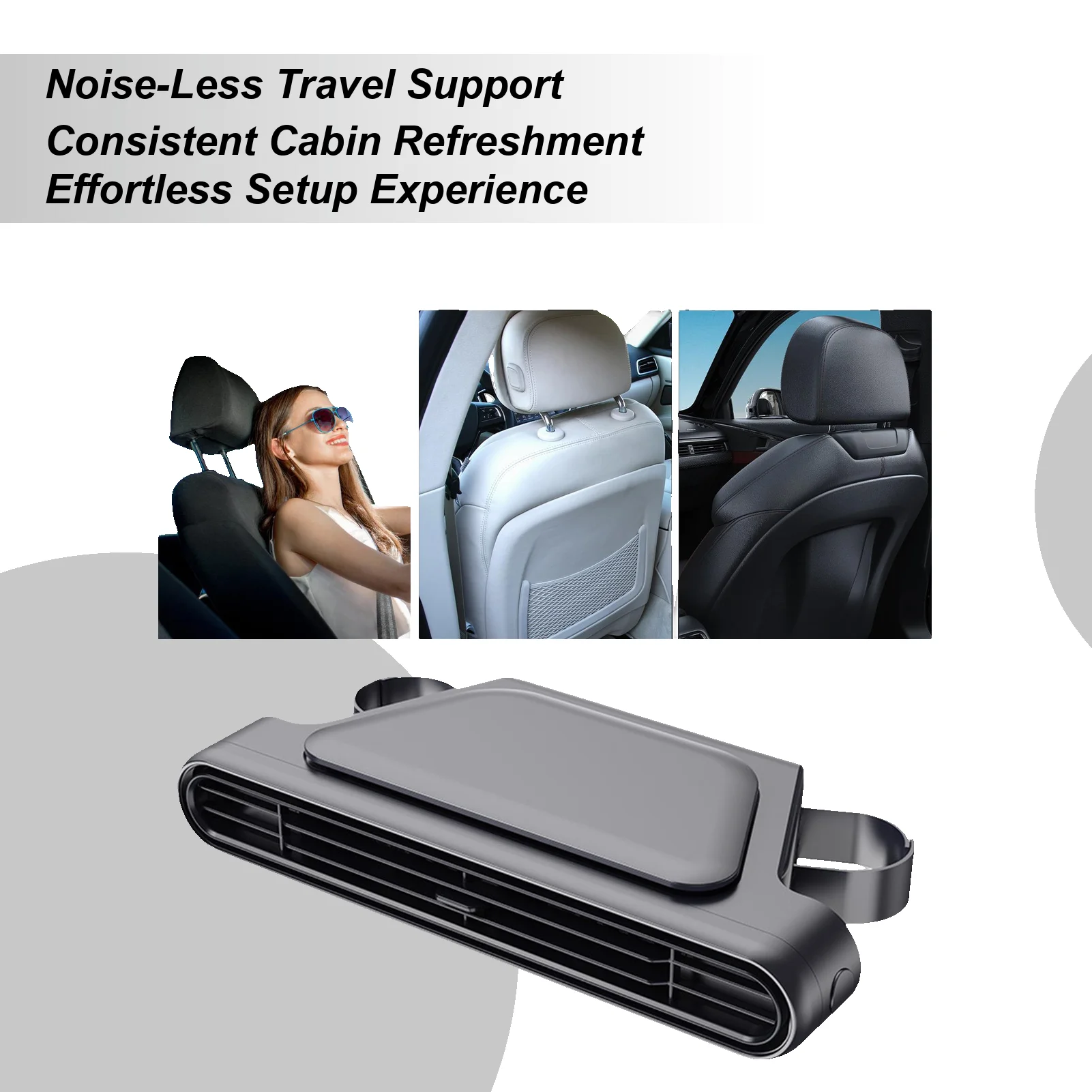 Car Fan For Driver Seat Strong Airflow USB Plug-In Backseat Mount Car Fan For Commuting Travel Family Outings Summer Men Women