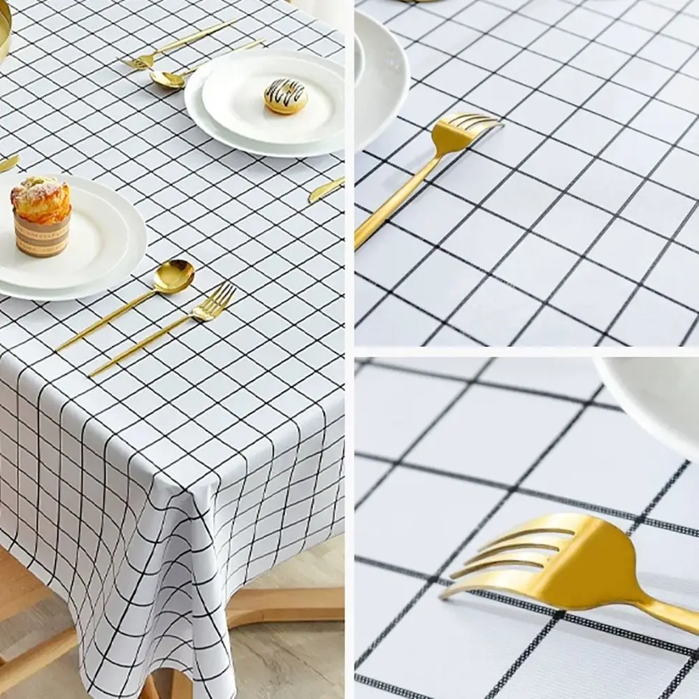 New PEVA Tablecloth Waterproof Oilproof Antifouling Dining Colth Rectangula Oilcloth Home Kitchen