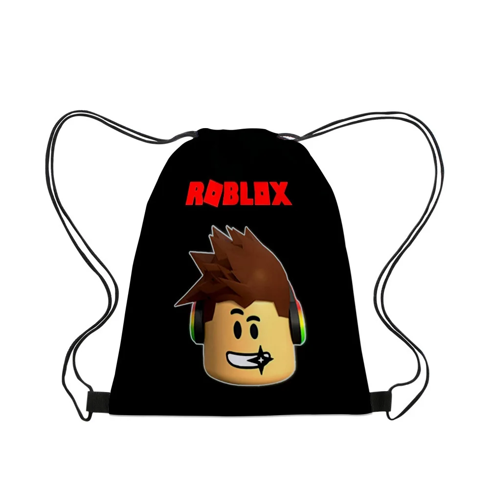 3D New Printed Roblox ROBLOX Drawstring Backpack Cartoon Bundle Pocket