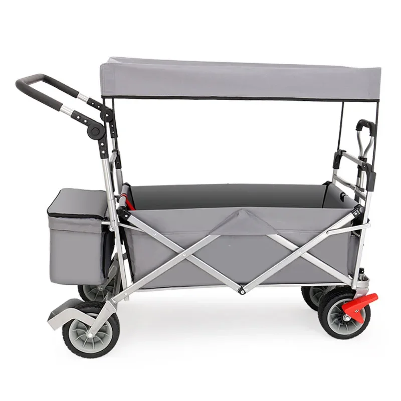 Four-wheel Luxury Children's Shopping Folding Trolley Camping Vehicle Outdoor Fishing Camping Carrying Portable Pull Truck