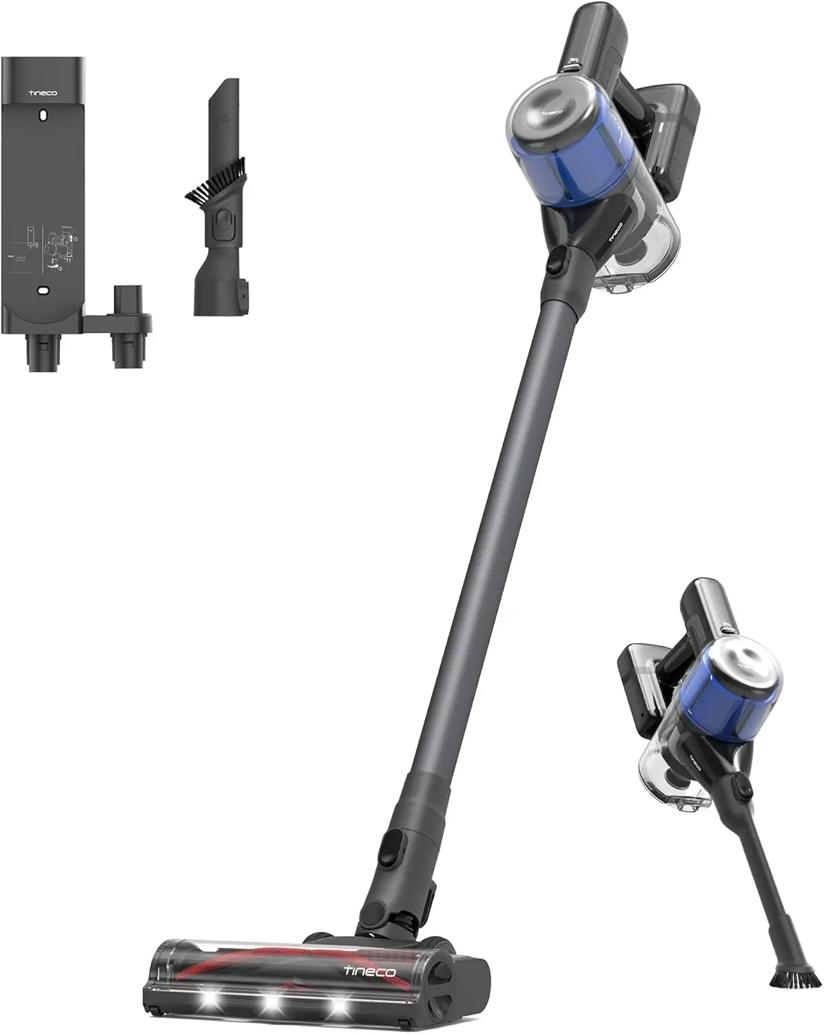 

150AW Powerful Cordless Vacuum Cleaner, 65min Runtime, Zero Tangle Brush, HEPA Filtration with Wall Mount Dock
