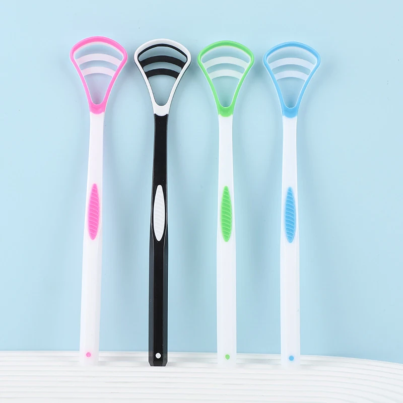 [FE] Dual Uses Tongue Scraper Cleaners Reusable Oral Health Cleaning Brush Hygiene Care Toothbrush Mouth Fresh Breath Scraping