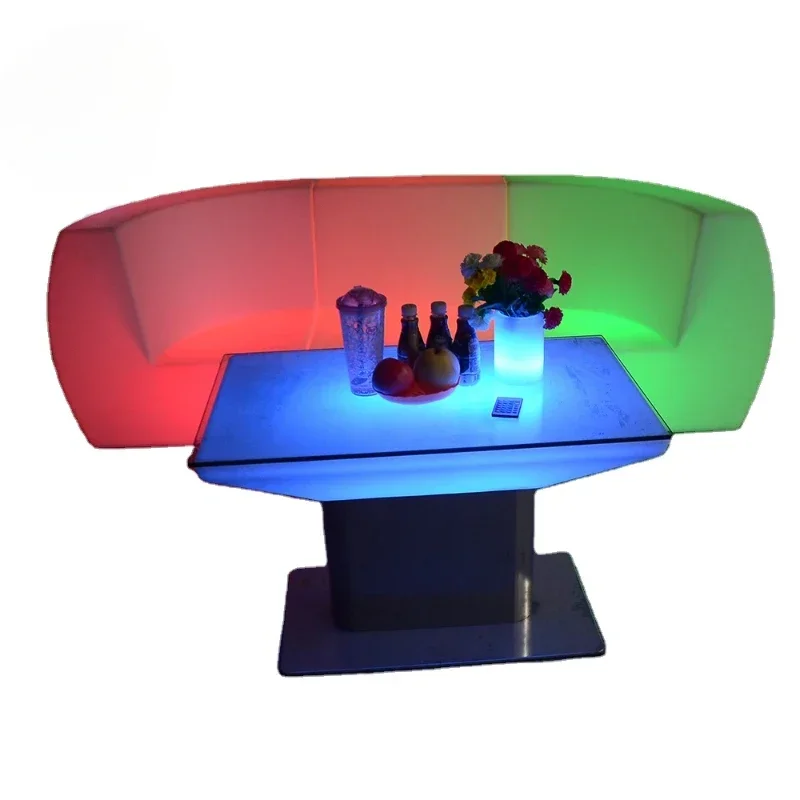 

Design Table Set Modern design Bar counter stool Plastic Glowing 16 color Nightclub chair Bar Table for Party Event