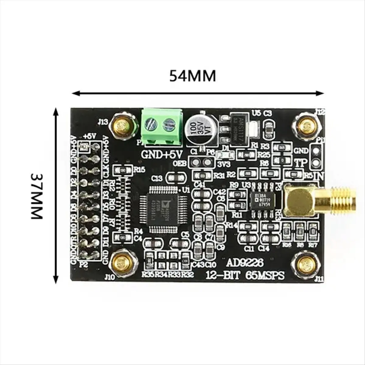 ●AD9226 High Speed ADC Module Signal Acquisition Analog to Digital Conversion PCB 65M Sampling FPGA Development Board
