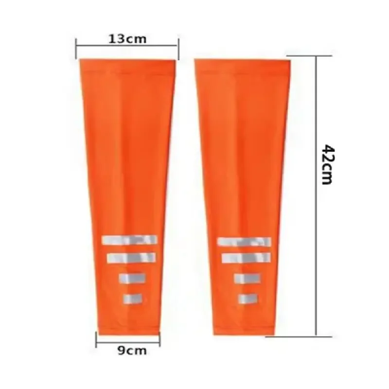 1 Pair Ice Silk Arm Sleeves for Summer Quick-Drying Breathable Sun Protection Reflective Night Running Cycling Arm Covers