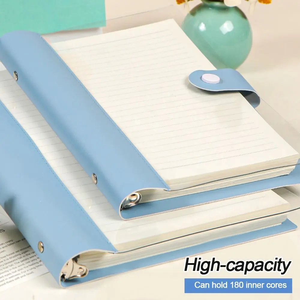 A5/B5 Notebook Cover Splicing Leather Loose-leaf Binder Binder Cover Large Capacity Semi Transparent Diary Notepad Shell