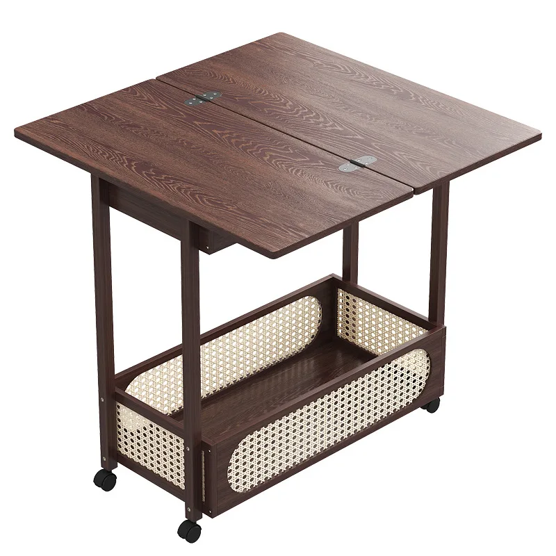 trolley with wheels movable folding coffee table living room sofa side table