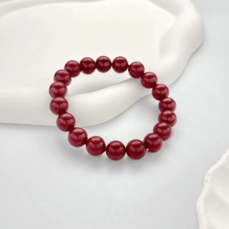 Nouveau bracelet de style chinois imitant les perles naturelles pour le transport et l'attirage de la richesse, bracelet en cristal de verre pour femmes
